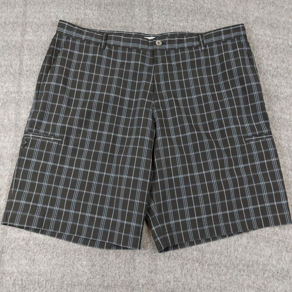 ADIDAS Hybrid Cargo Performance Chino Shorts Men's 40(42) Plaid Pockets A2E001